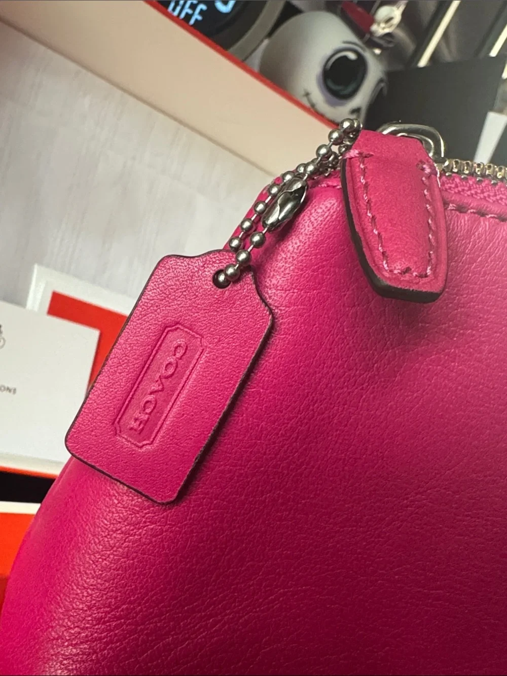 Coach Fuchsia Leather Pouch